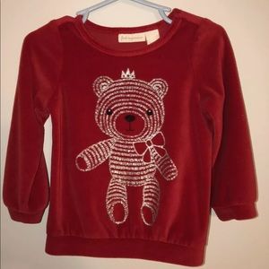 Red velour baby toddler holiday sweater 18 months